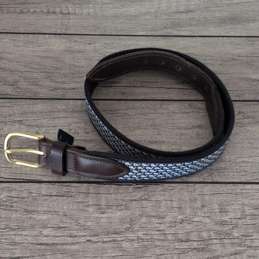 Vineyard Vines (Kids Sz 30) Classic Whale Belt - Navy